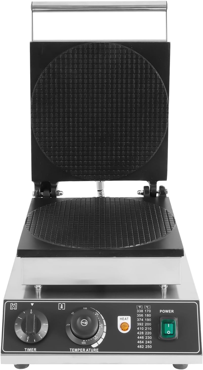 1750W Electric Egg Roll Machine, Nonstick Desktop Maker for Stroopwafel, Ice Cream Cones & Crisps - Adjustable Temperature 50-300℃, 110V Indoor Cooking Appliance