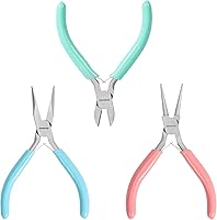 WORKPRO 3 Pack Mini Jewelry Pliers Set - Chain Nose, Round Nose & Wire Cutter for Jewelry Making, Repair, Beading & Crafts
