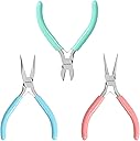 WORKPRO Jewelry Pliers Set, 3 Pack Jewelry Making Tool Kit Includes Mini Needle Nose Plier/Chain Nose Plier, Round Nose Plier and Wire Cutter for Jewelry Repair, DIY Crafts, Jewelry Making Supplies