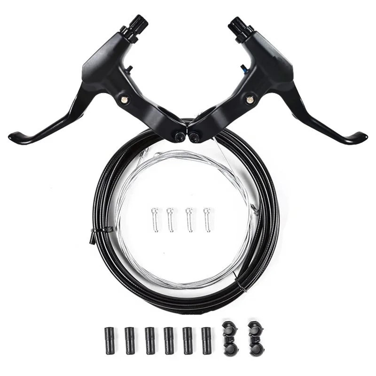 Oapncbvy Lever-Black-Cable Bicycle V Brakes Set Aluminum Alloy Bike Brake Lever Line Pulling V Brake Caliper Cable Road Bike Brake Kit Bicycles Rear Brake Drum Bike Rear Brake Drum(Lever-Black-Cable)