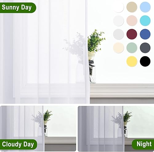 Miniatura 4 de Hiasan Cortinas traslúcidas de gasa texturizadas extra anchas filtrantes de luz para dormitorio, sala de estar, puerta corrediza, guardería, 70