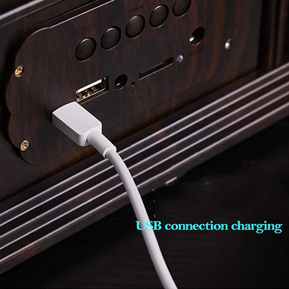 Giradischi Bluetooth con altoparlanti stereo integrati, fonografo portatile in vinile con trasmissione a cinghia a 3 velocità