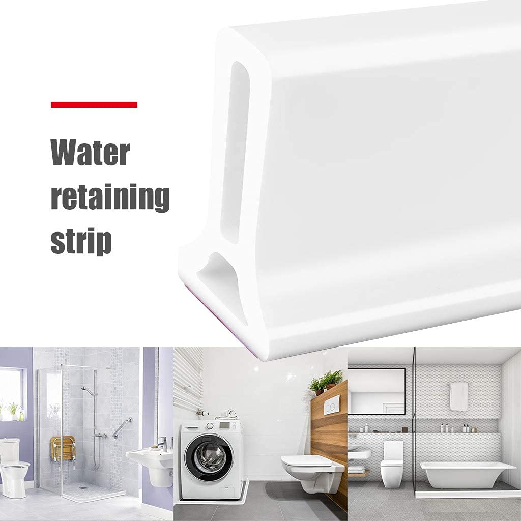 Bad Wasserbarriere Silikonstreifen Duschwanddichtung, Flexibler Silikon-duschkabinen dichtungen, Bad Wassersperre Für Nass- Und Trockentrennung (200cm,schwarz)