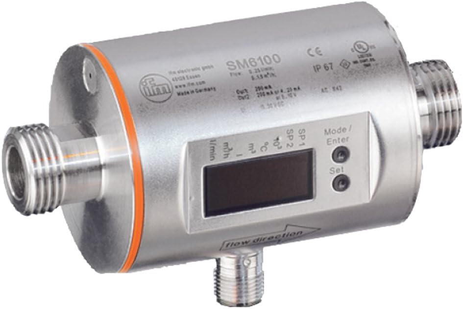 IFM Efector SM6001 Magnetic-Inductive Flow Meter, 0.03 to 6.604 GSM, -4 to 176 degrees F Measuring Range