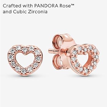 Amazon | PANDORA オープンハートスタッドイヤリング - 美しい
