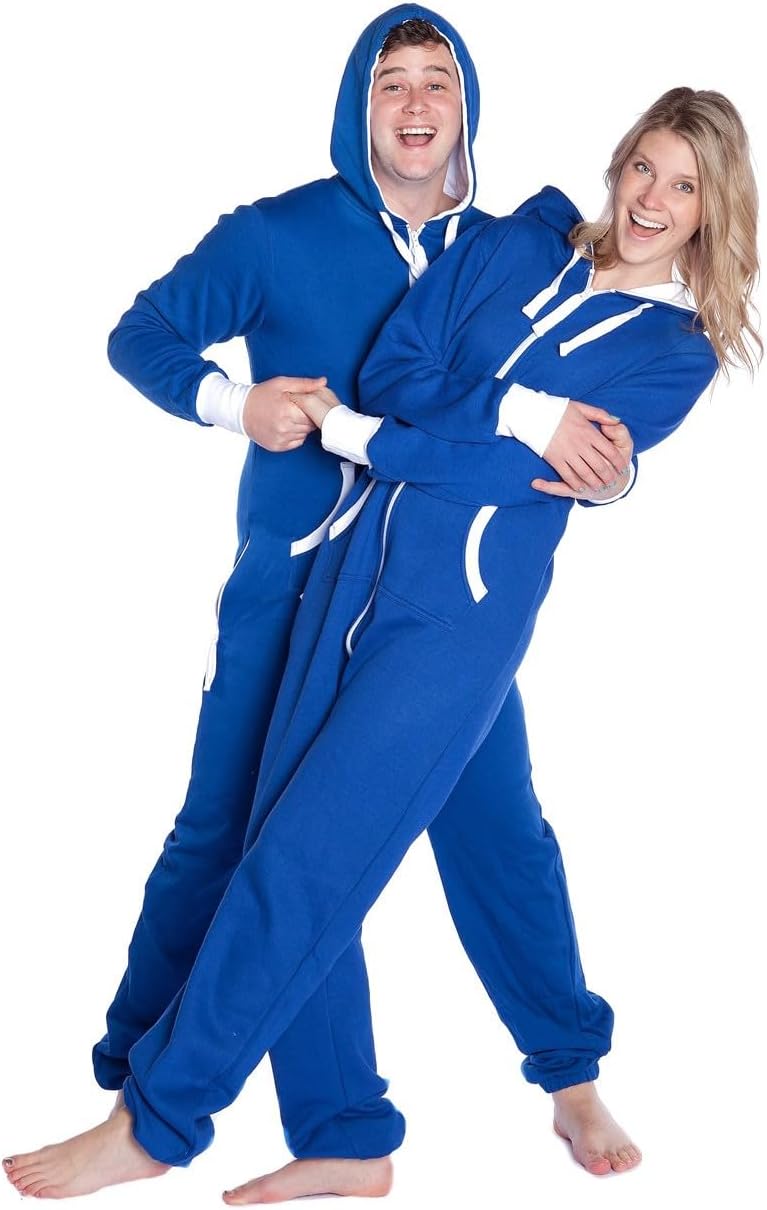 BIG FEET PAJAMA CO. Hoodie Onesie Jumpsuit Premium One-Piece SweatSuit for Men & Women