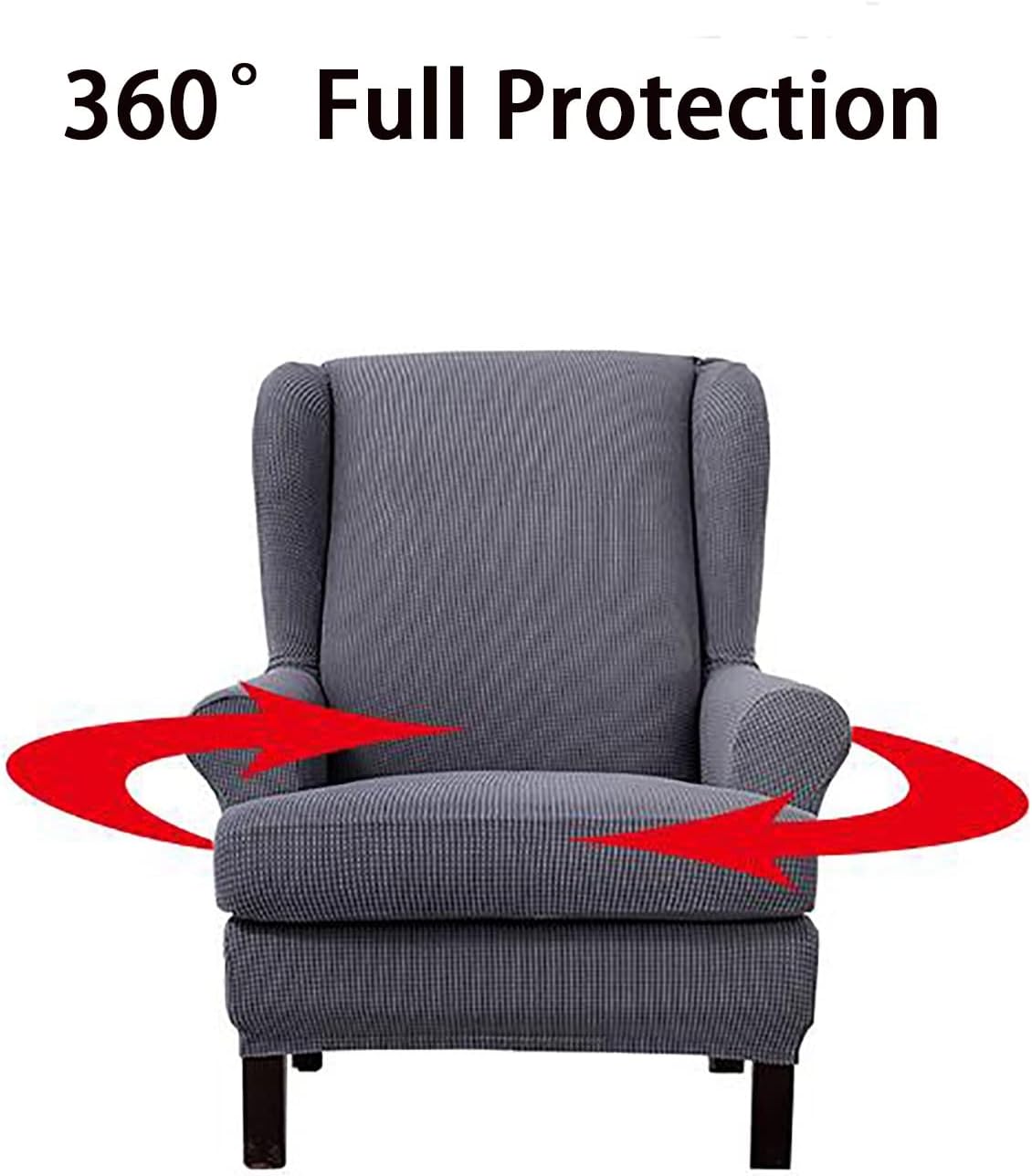 Elastic Wingback Chair Slipcover,Stretch Wingback Chair Covers Armchair Cover Furniture Protector Non-Slip Relax Wing Chair Covers Wing Backed Chair Covers slipcovers for wingback Chairs