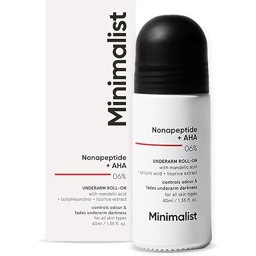 Minimalist Underarm Roll On Deodorant to Control Odour & Fade Darkness | With Nonapeptide + AHA BHA 06% | | Fragrance & Aluminium Free | Exfoliating Deo For Women & Men | 1.35 Fl Oz / 40 ml