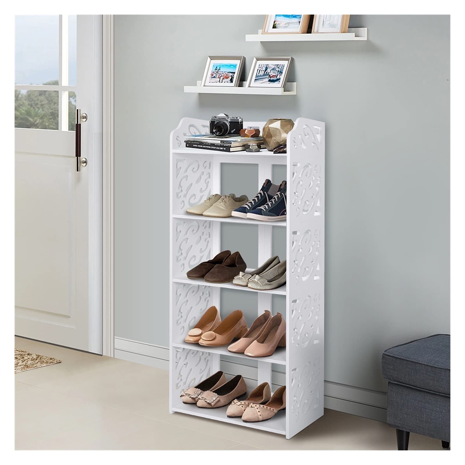 Organisateur de chaussures 5 couches TUSUOD blanc étagère gain de place
