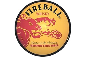 Treasure Gurus Fireball Cinnamon Whisky Tin Dome Button Sign Garage Man Cave...