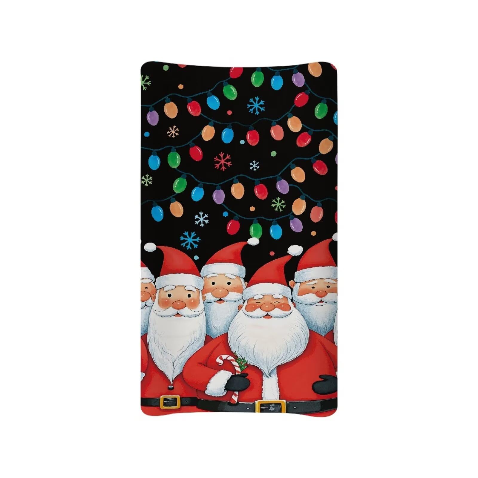 Guosanchn Christmas Changing Table Cover, Santa Claus Baby Changing Pad Cover, Black Diaper Changing Table Covers for Child Boys, Xmas Decor 32"x16" Nursery Changing & Dressing Furniture