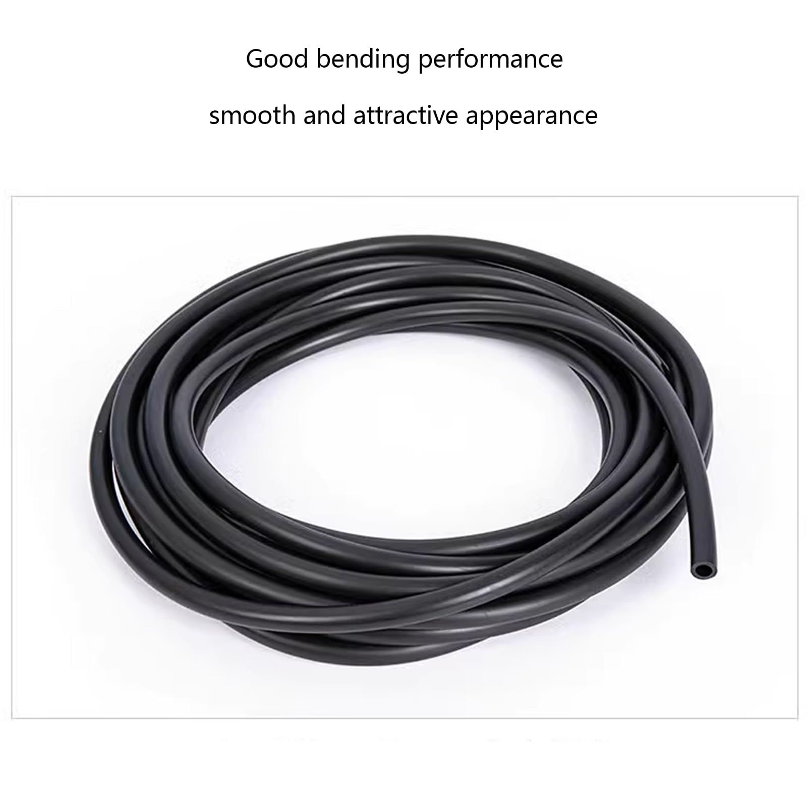 Rubber hose, black high-temperature resistant water pipe, suitable for small irrigation equipment and outdoor gardens (ID10mm*OD14mm,5m)
