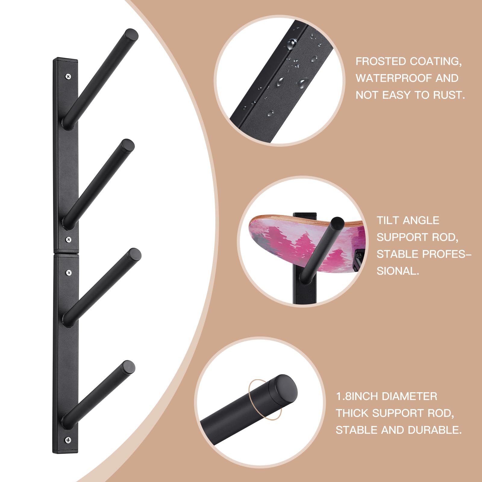 Soporte de Pared para Monopatín, Snowboard y Longboard - Bijun