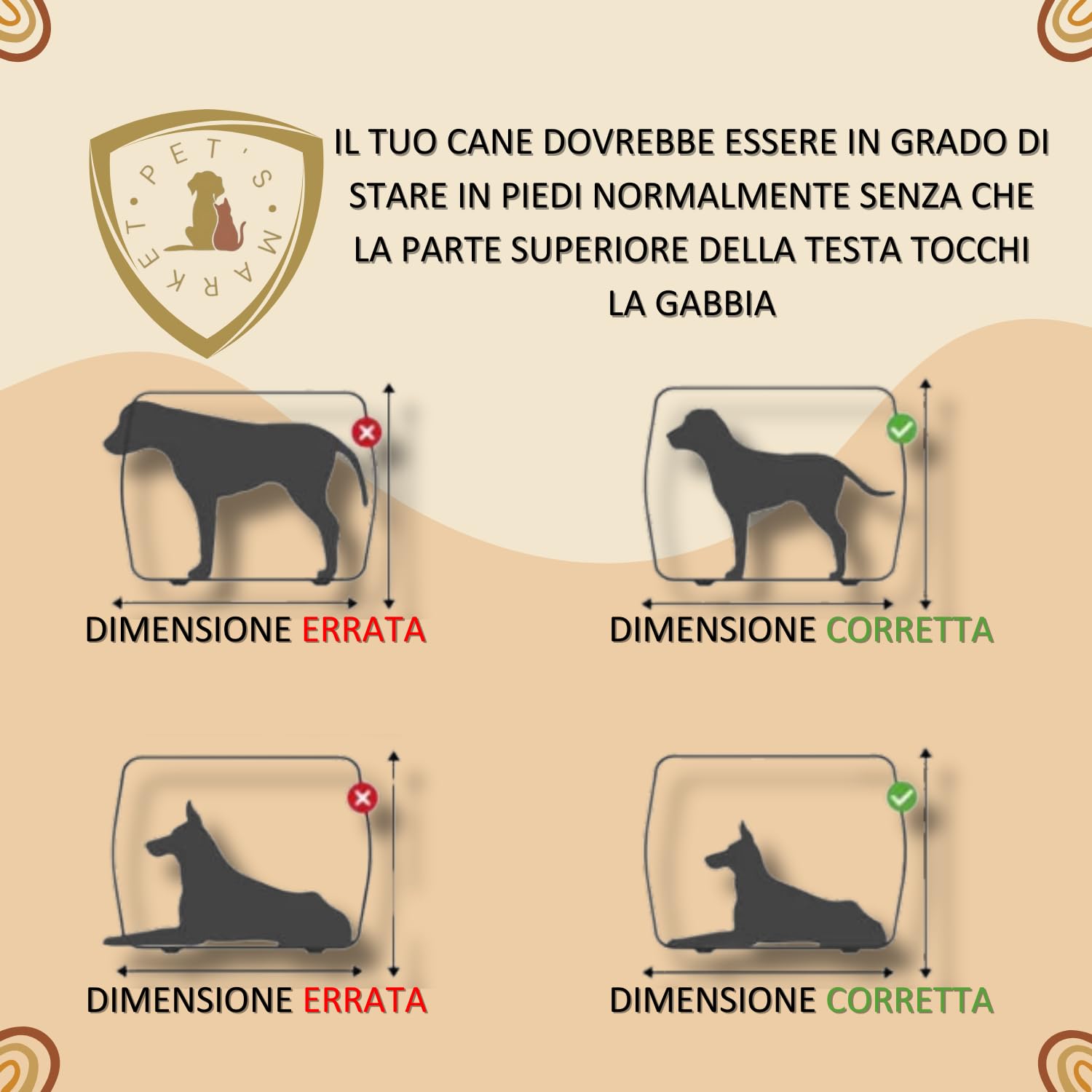 Pet’s Market Trasportino Skudo 3 Gatto Cane Rigido Sacchetti Igienici in Omaggio Accessorio da Viaggio Animali Porta in Ferro Fessure Conforme agli Standard Aerei (3 (60X40X39h))
