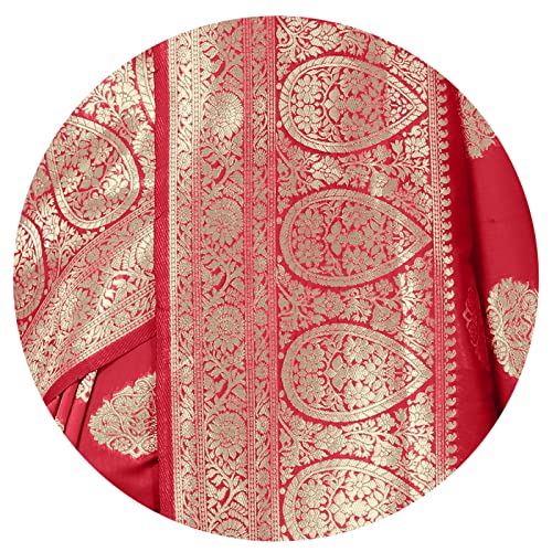 Image of MIRCHI FASHION Women Saree | Jacquard Banarasi Silk Woven Ethnic Motif Office Wear Sari