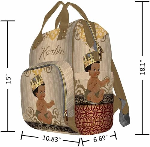 Miniatura 6 de Artsadd Bolsas de bebé personalizadas con nombre, mochila de pañales personalizada a rayas doradas con correas para cochecito, bolsa de hombro