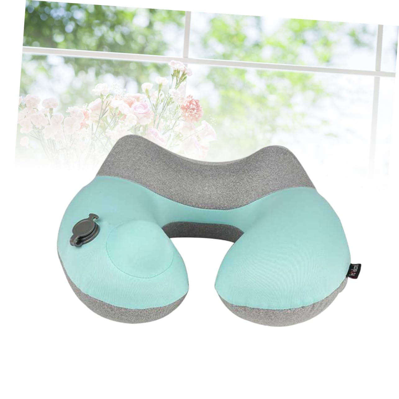 Homoyoyo Cuscino Cervicale Gonfiabile a U Portatile in Nylon Blu