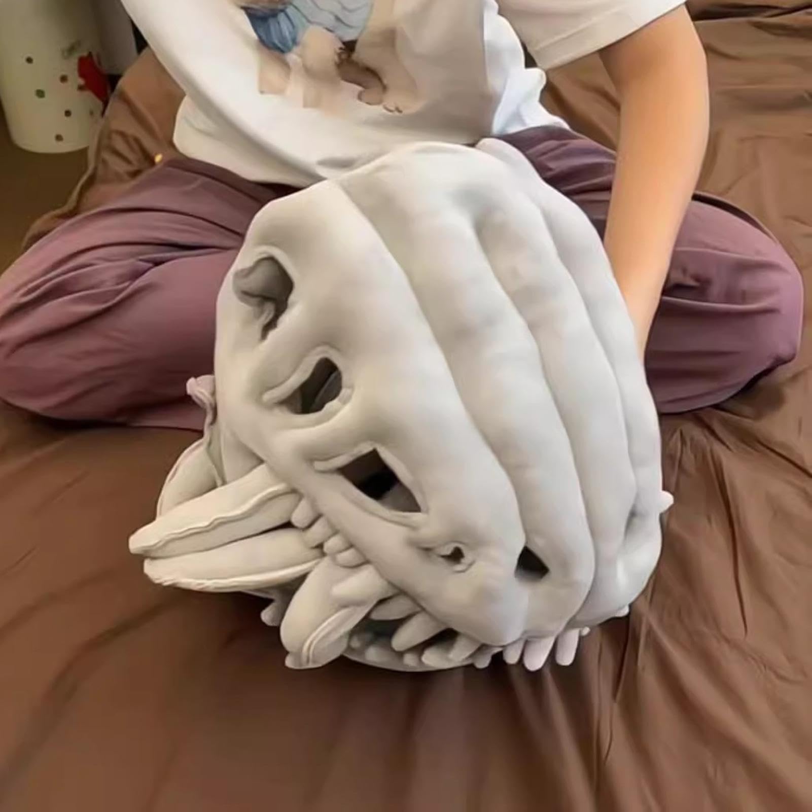 Costume da scheletro di dinosauro – dinosauro di Halloween, a tema teschio cosplay con effetti sonori realistici | Costume divertente per feste di Halloween, giochi di ruolo, festività, celebrazioni