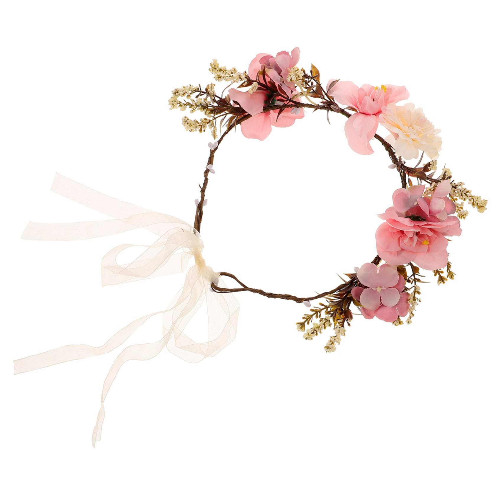 PACKOVE Couronne de Cheveux Accessoire Photo Pourpre en Tissu Confortable Élégant et Léger Bandeau à Fleurs pour Mariage et Vacances la Plage