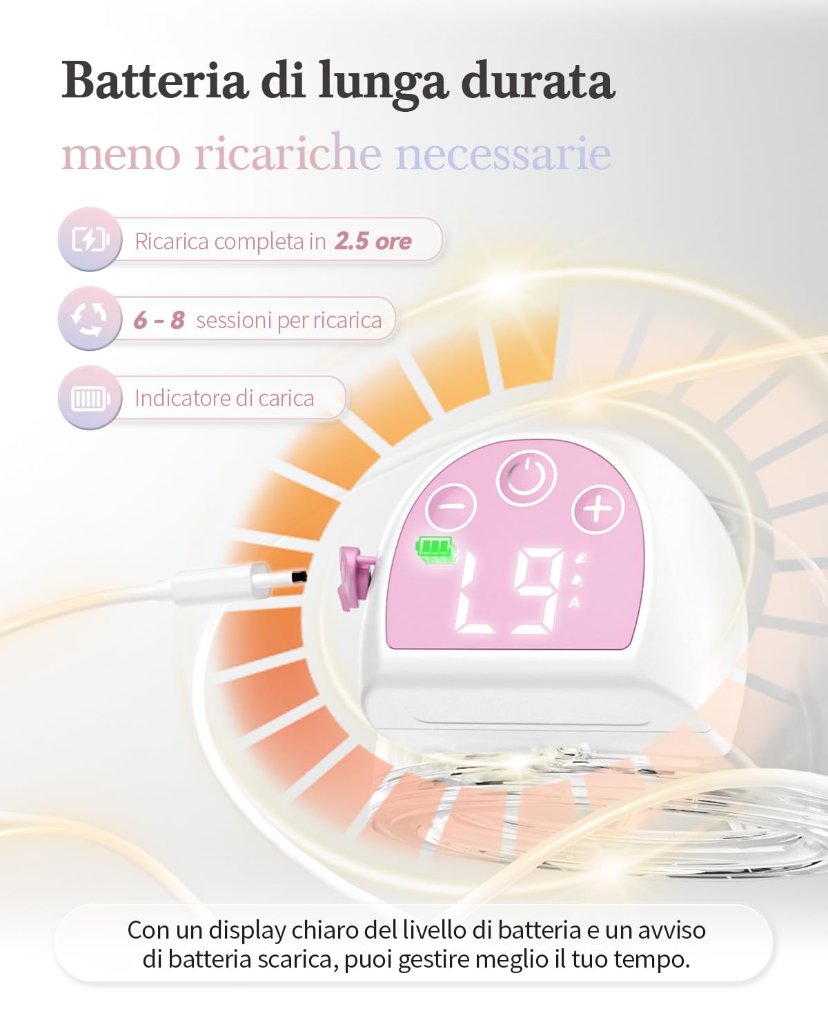 Rivoluzionario Tiralatte Elettrico 193g, KISSBOBO Tiralatte Elettrico Indossabile Con 3 Modalità 9 Livelli, Comfort Ottimale Con Timer 21 mm/24 mm(Bianco/1 pezzo)