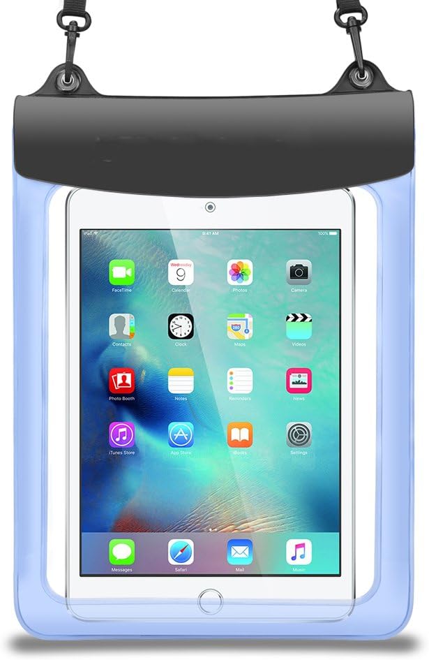 Universal 9.7-11 inch Tablet Waterproof Case Dry Bag Pouch Fit for iPad 9.7 2018, iPad Pro 10.5, iPad Pro 11, Samsung Galaxy Microsoft Surface Lenovo Asus Dragon Touch Acer Simbans LG Chiwu (Blue)