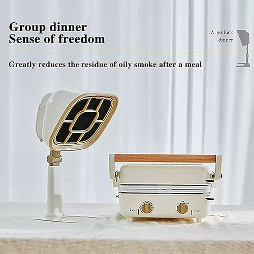Miniatura 6 de Campana extractora portátil de 3200 RPM recargable por USB, ajuste de ángulo de altura, lavable, para el hogar, cocina, olla caliente, caravana, A