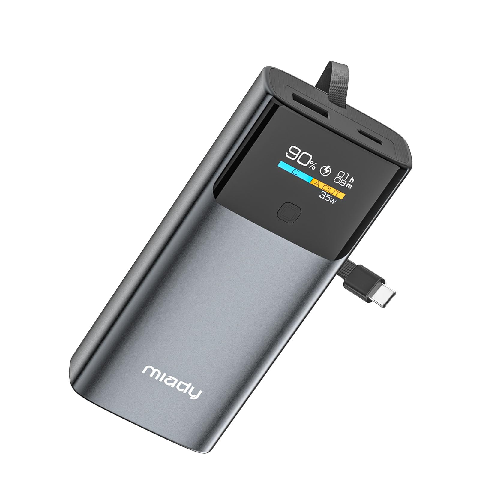 Miady Portable Charger PD 35W Fast Charging Small Power Bank has Smart Digital Display Screen 10000mAh Battery Pack