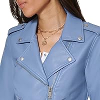 Vista 5 de Levi's Chaqueta de moto de piel sintética con cinturón para mujer (talla regular y grande)