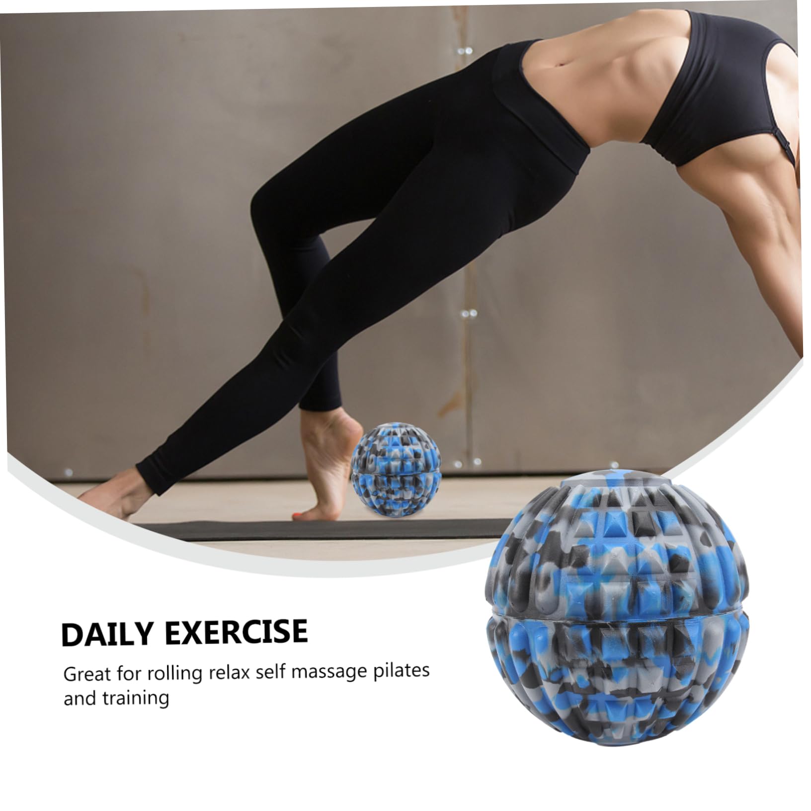 2piezas Pelota De Masaje Para Pies De Camuflaje Rodillo De Fitness Eva Accesorio De Yoga Para Relajación Muscular Para Masaje De Fascia y Entrenamiento