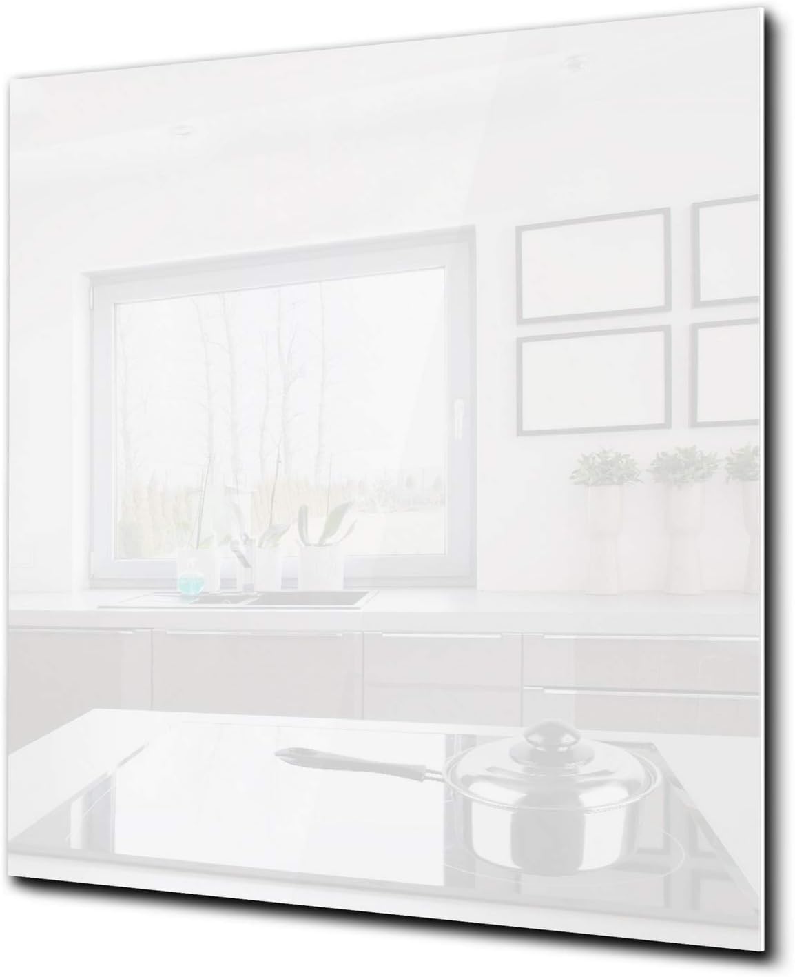 Stylish Tempered glass backsplash – Glass kitchen splashback – Glass upstand B26C Colors Series: White