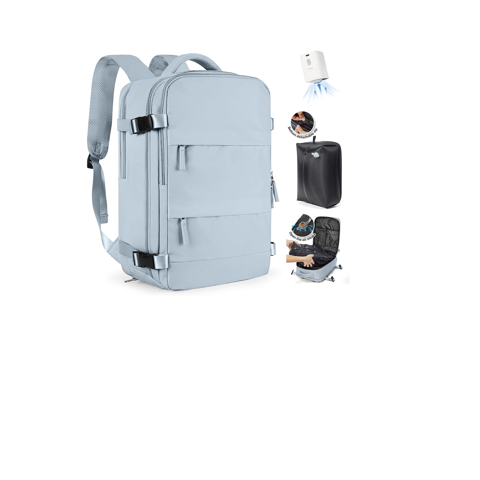 SZLX Zaino Ryanair 40x30x20 Sottovuoto con pompa Zaino da Viaggio 40x30x20 Ryanair Wizzair Bagaglio a Mano 40x20x25 Donna da impermeabile Zaino Casual Laptop da 14 Pollici con Scomparto per Scarpe