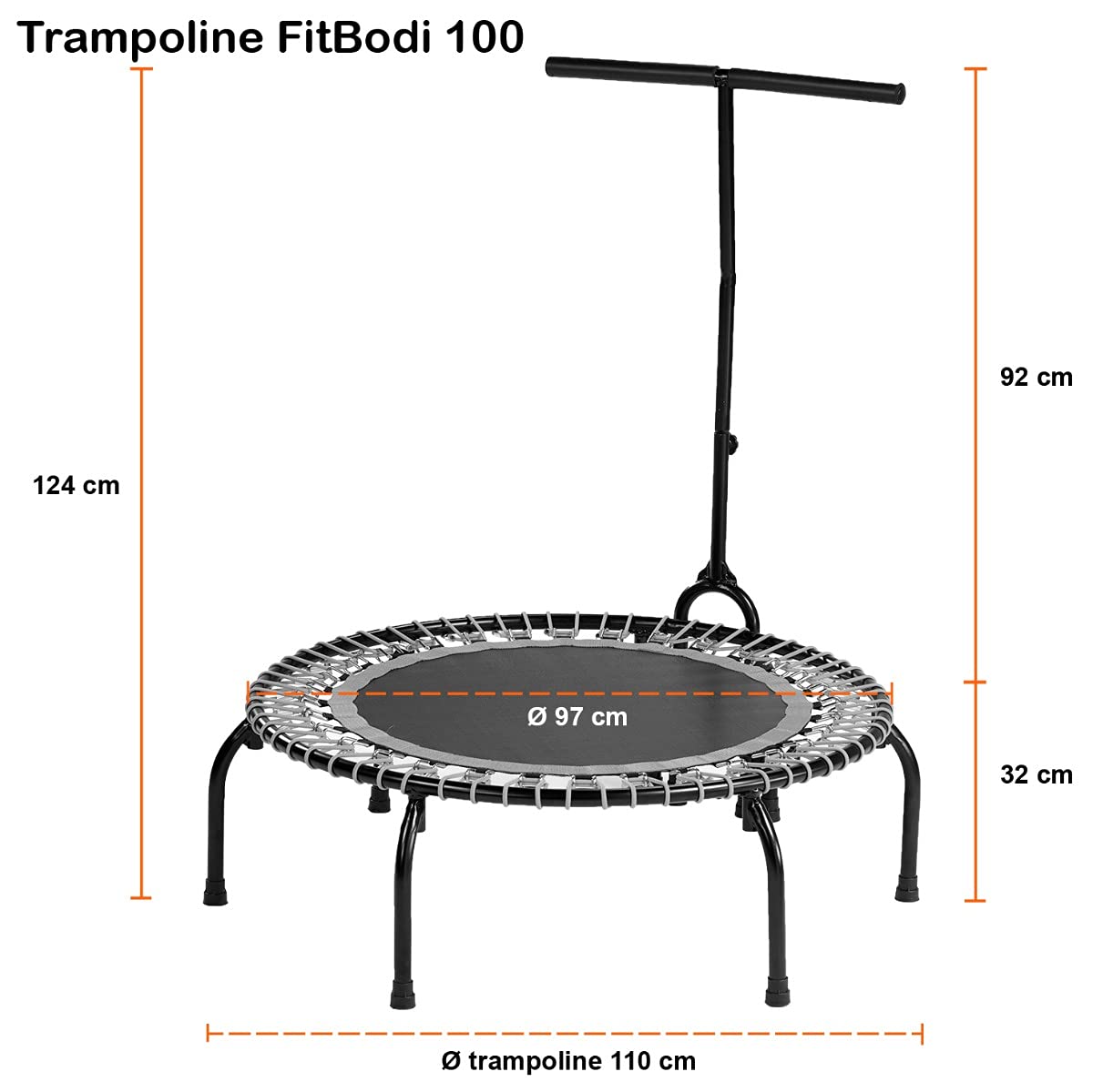 Kangui - Mini Trampoline Fitness FitBodi - Qualité Pro - Usage Sportif et Bien-être - certifié par Le CRITT