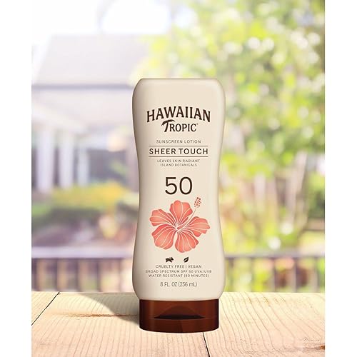 Vista 25 de Hawaiian Tropic Loción Sheer Touch Protector solar SPF 50, paquete doble de 8 onzas Protector solar Hawaiian Tropic SPF 50, protector solar