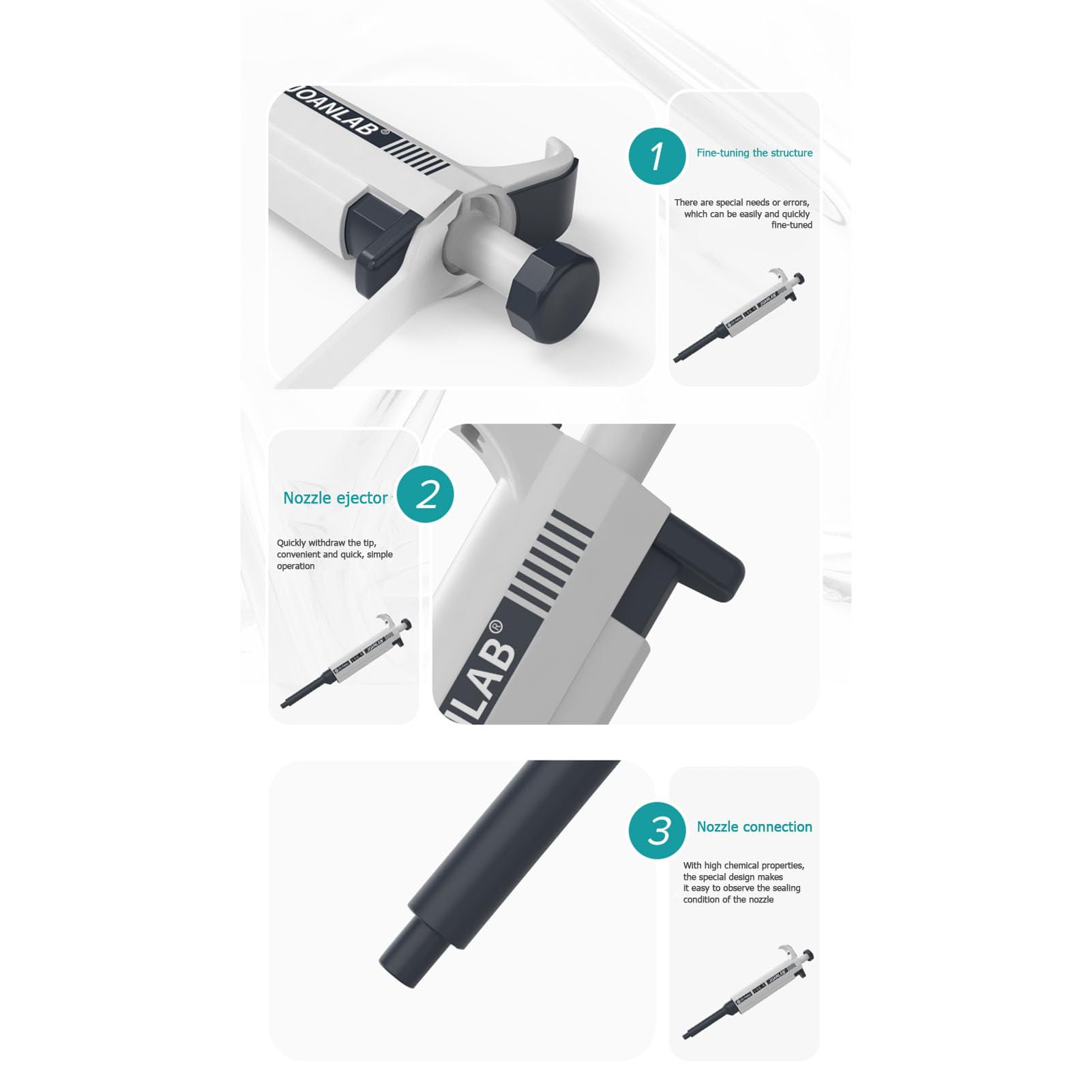Einkanalige Manuell Einstellbare Pipetten, Laborgerät Mikropipette 100~1000ul für Medizin, Lehre, Chemische Industrie, Wissenschaftliche Forschung