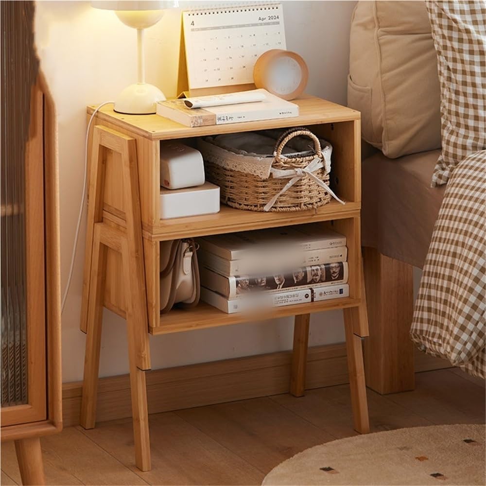 Armoire rangement empilable bambou gain de place petits espaces