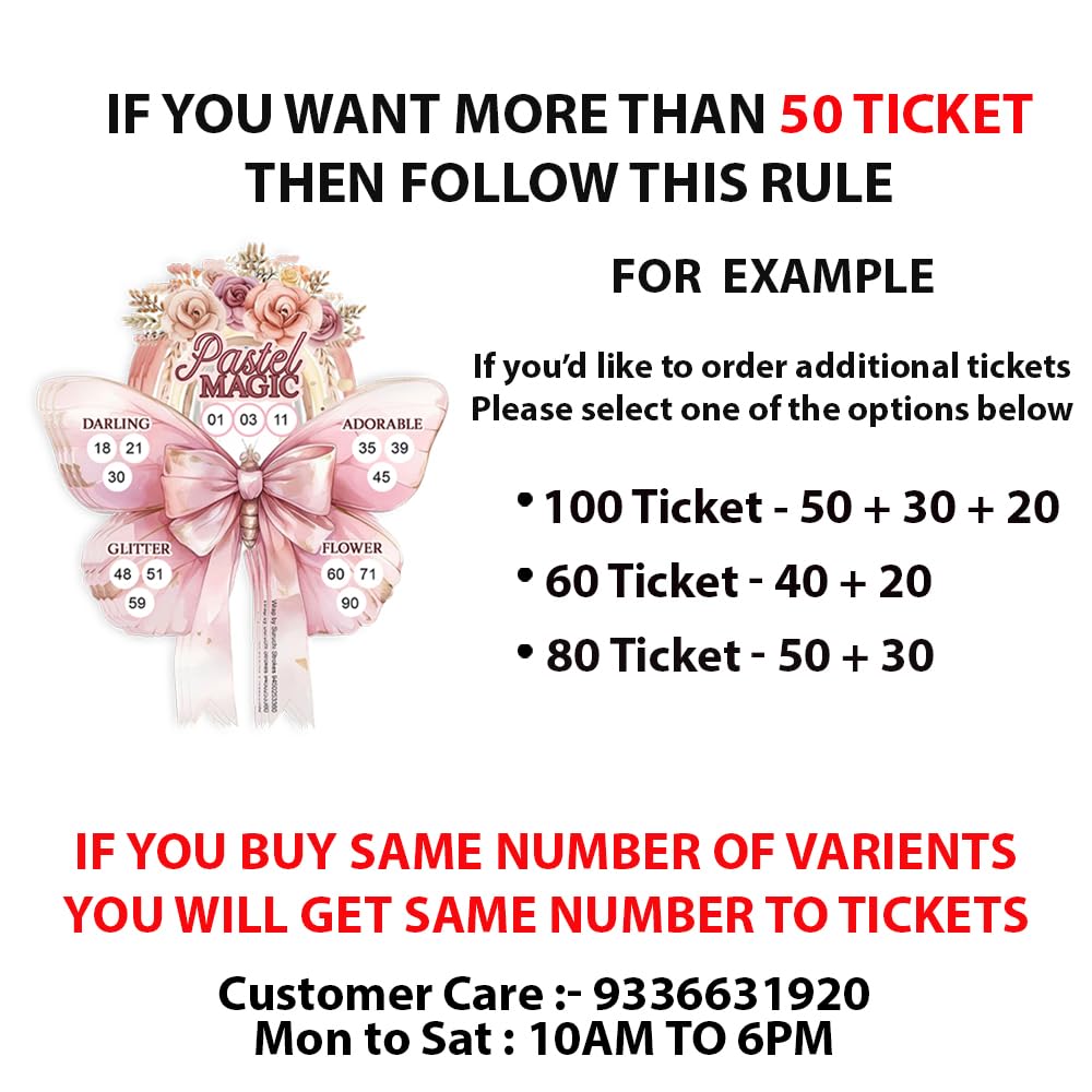 Pink Butterfly Tambola Tickets - Party Game Fun -4