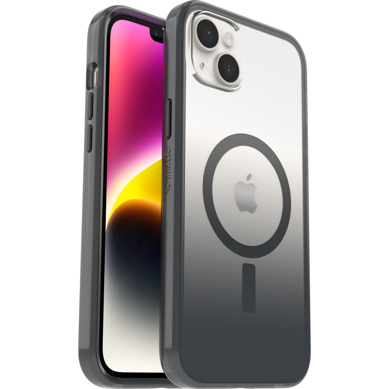 OtterBox Cover Serie Clear Case con MagSafe per iPhone 14 Plus, Resistente a Shock e Cadute, Ultra Sottile, Protettiva, Testata 2x vs le norme anti caduta MIL-STD 810G, Obsidian