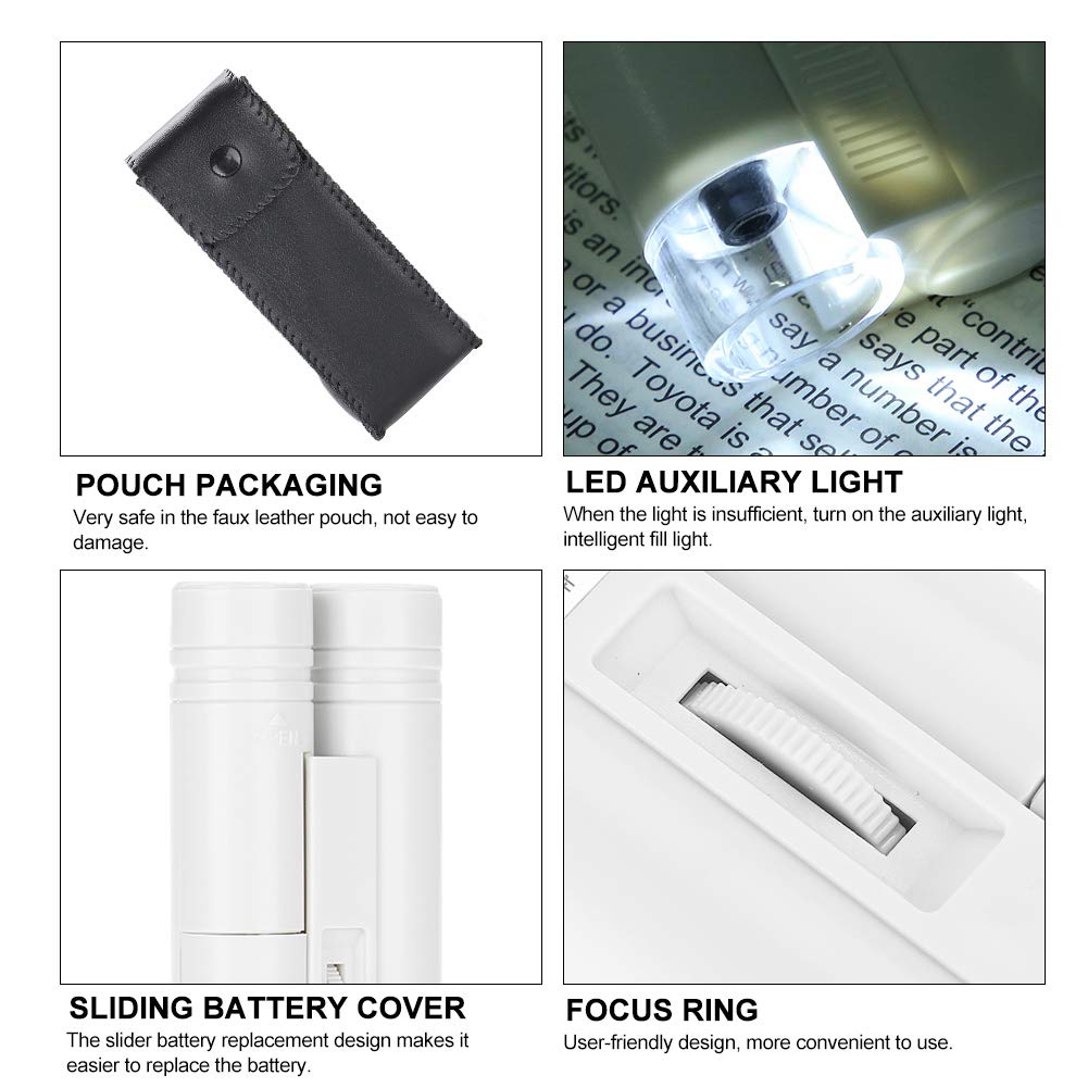 Microscopio Tascabile 60-100X Con LED - Lente D'Ingrandimento Portatile Per Gioielli, Collezionismo, Hobby - Foto 3