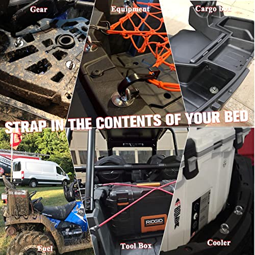Chelhead Rzr Bed Tie Down Anchors, Fit Polaris Lock And Ride Accessories Rzr Cooler Mount Locking Compatible With Polaris Rzr 900 1000 Xp Turbo Sportsman 450 570 850 Atv Utv Accessories 6 Pack #TOP2