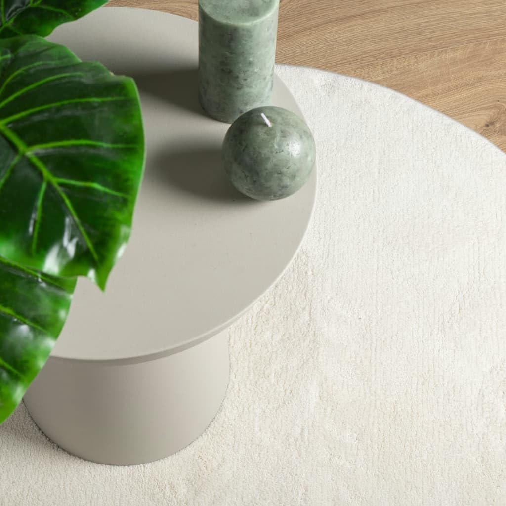 Tappeto Rotondo Poliestere 160 cm Crema