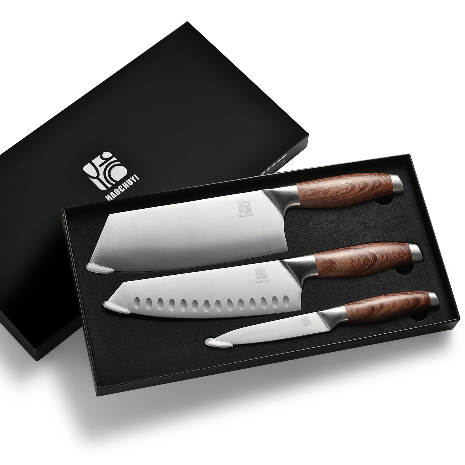 3-Piece Professional Chef Knife Set - Ultra-Sharp Kitchen Knives with Ergonomic Steel Handle, Ideal for Home, Outdoor, Camping, BBQ, and Gifts for Men — Amazon image 7