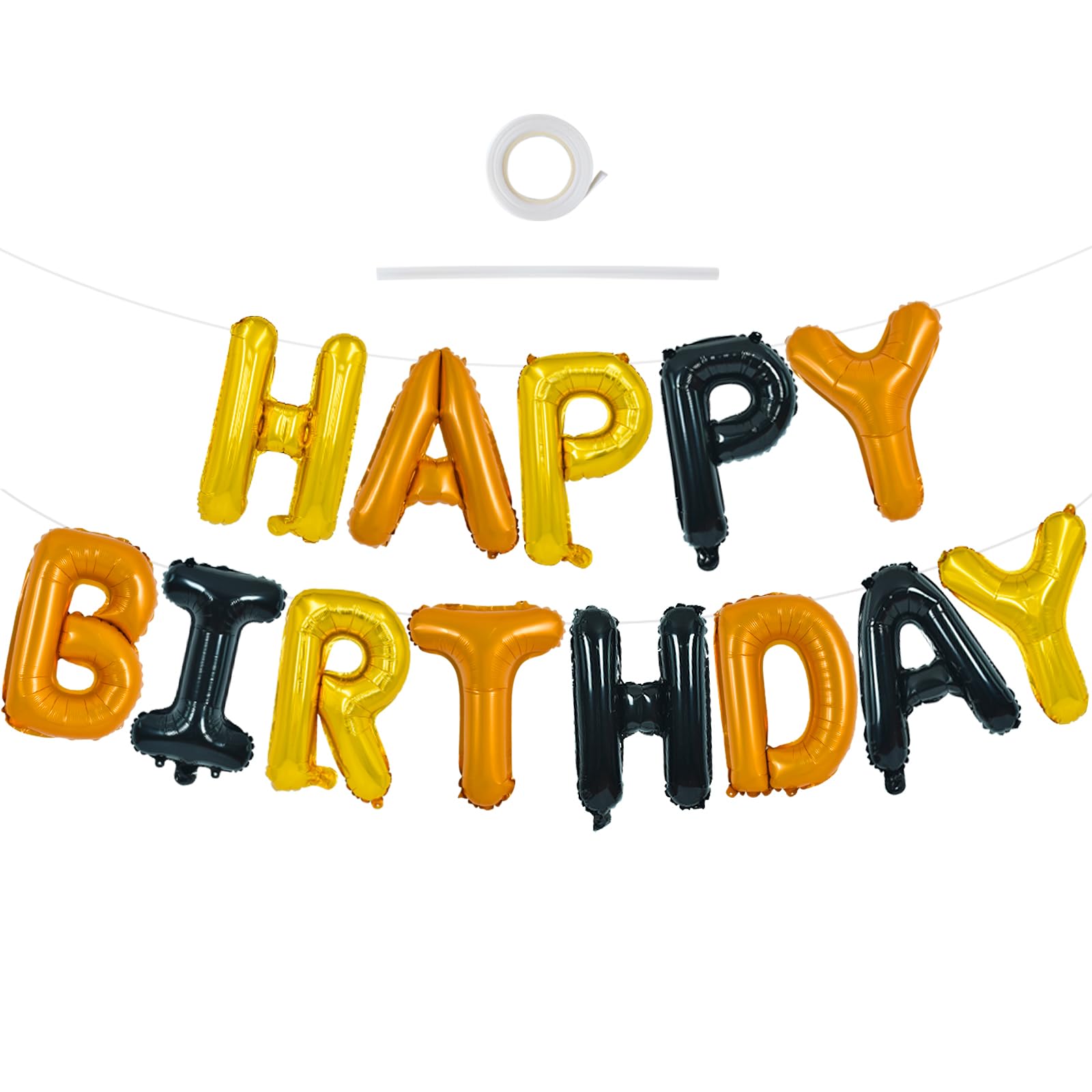 Happy Birthday Balloons Banner - Black Letter Balloons -20