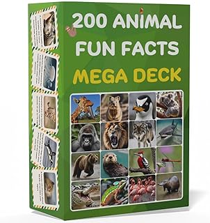 200 Animal Fun Fact Cards – Fascinating, Educational Flash Cards for Kid...