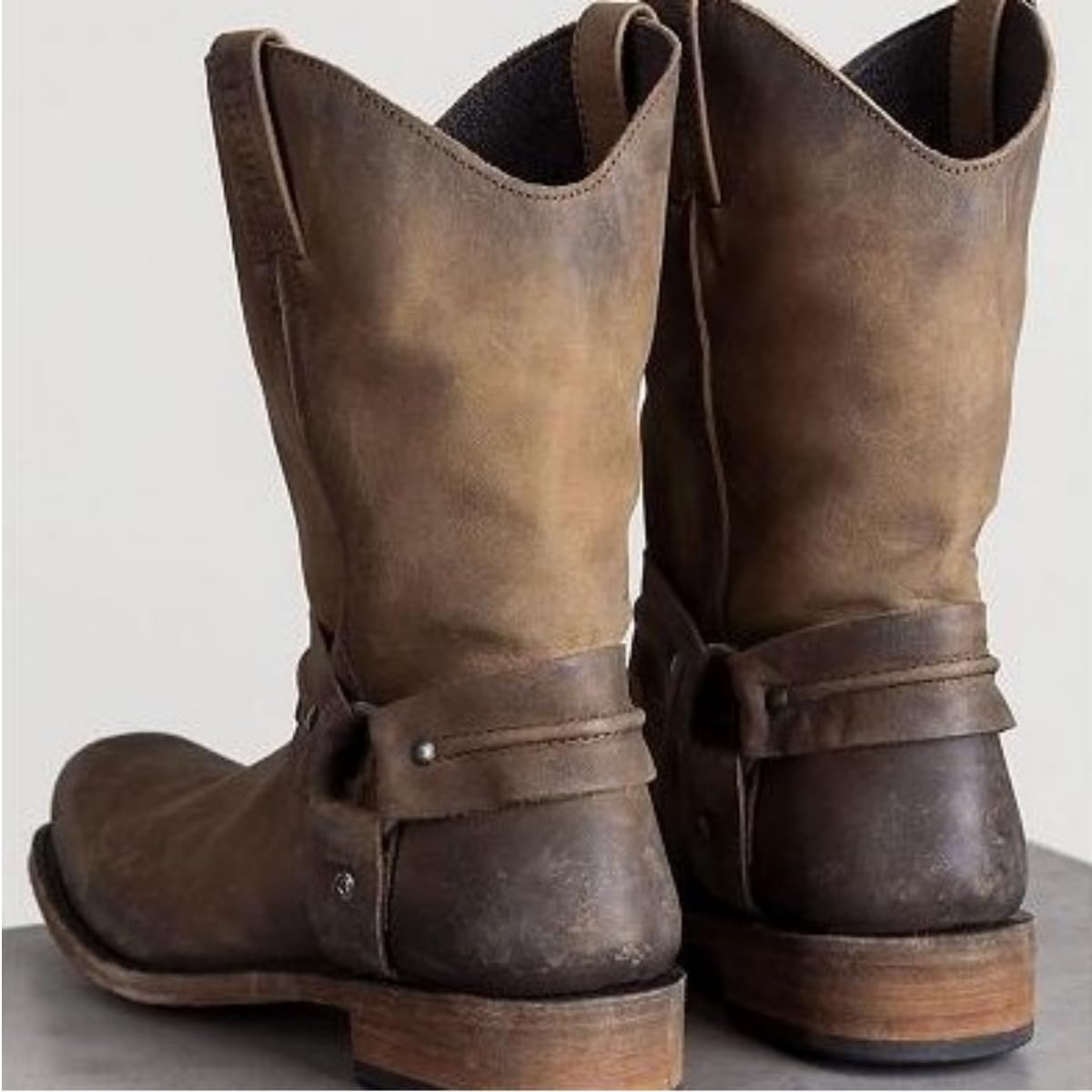 TangDao Stivali da Uomo Cowboy Western Stivali da Uomo in Pelle Vintage Autunno-Inverno