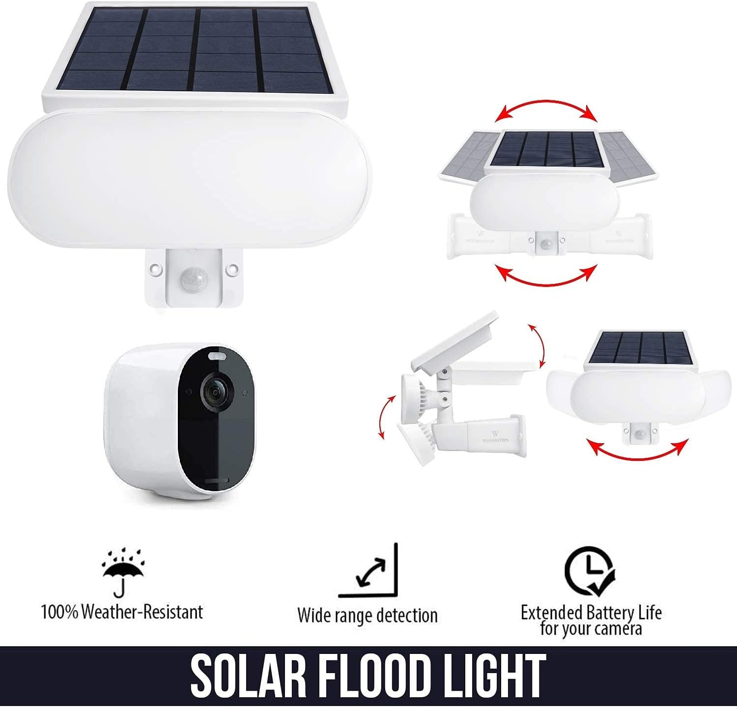 Suреr Bіg Clеаrаnсе! Wasserstein 2-in-1 Solar Panel Charger & Security Light Compatible with Arlo Essential Spotlight/XL Spotlight Camera (Black) (NOT Compatible with Arlo Ultra/Ultra 2/Pro/Pro 2/Pro 3/Pro 4)