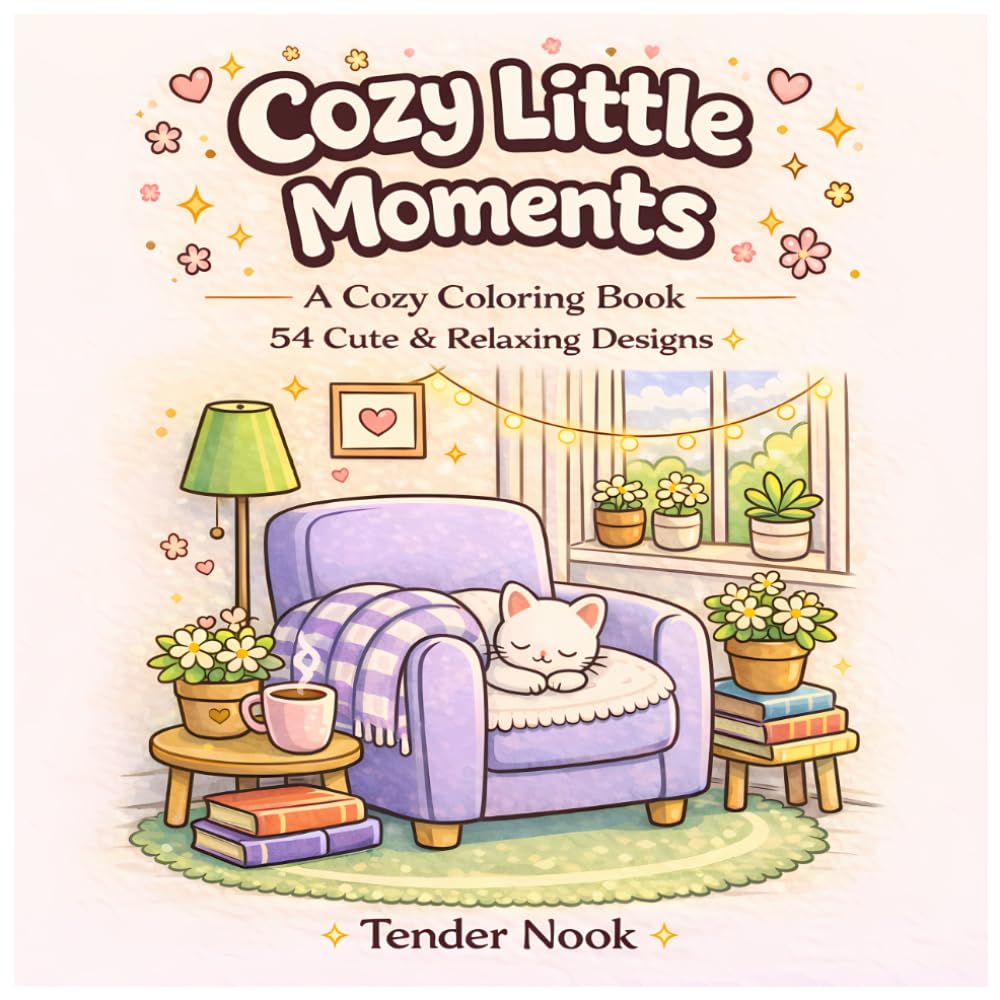 Cozy Little Moments: A Cozy Coloring Book. 54 Cute & Relaxing Designs