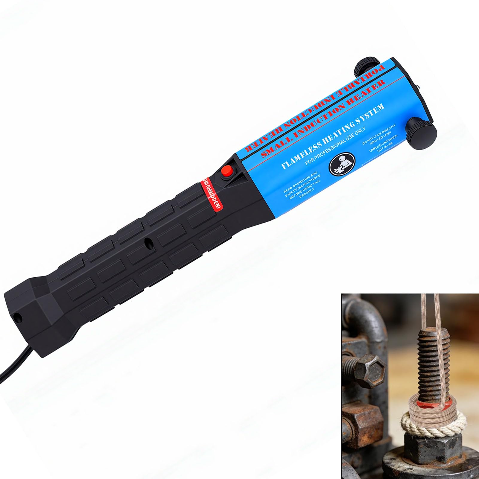 Luocute Nagrzewnica Indukcyjna 1300 W, Szybkie Nagrzewanie 25 S, Narzędzie do Usuwania śrub Magnetycznych Narzędzie do Rozbijania Nakrętek z 8 Cewkami Zardzewiałych Nakrętek (ABS)