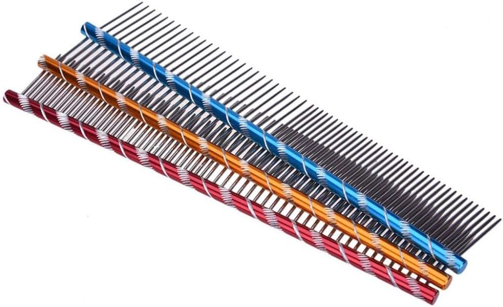 PULABO Nice DesignPet Dog Cat Stainless Steel Double Row Teeth Brush Grooming Fur Hair Comb Tool Gold Hearbeauty : Pet Supplies