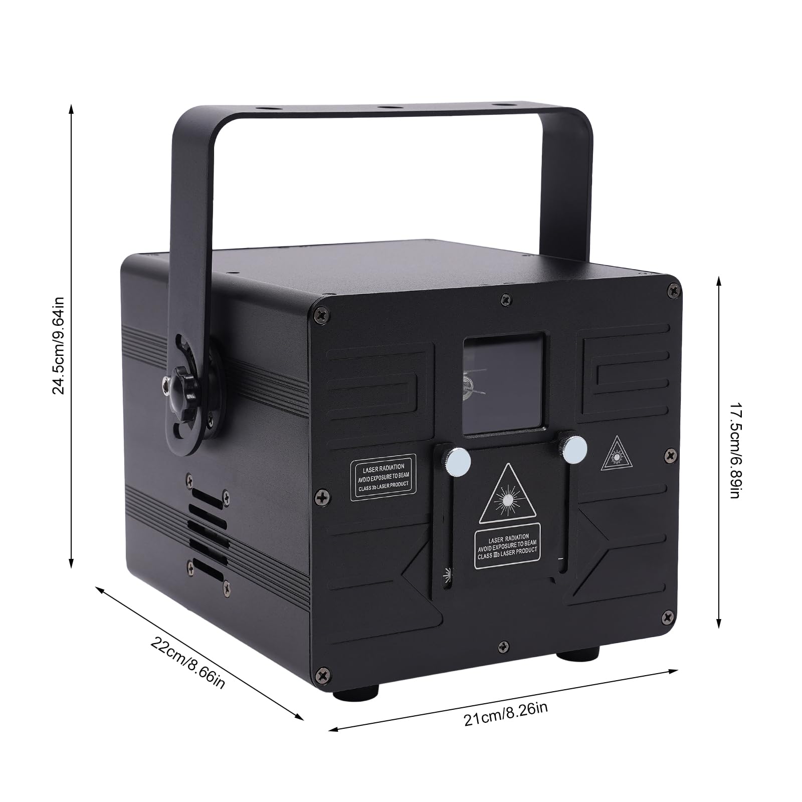 Lampa dyskotekowa RGB Animation 2 W z DMX512 i trybem dźwięku, projektor świetlny, sterowany muzyką, reflektor na scenę i do klubu, 21 x 22 x 17,5 cm