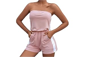 Silky Women's One-Piece Bodysuit Jumpsuit with Face Down Red Appeals and Shorts